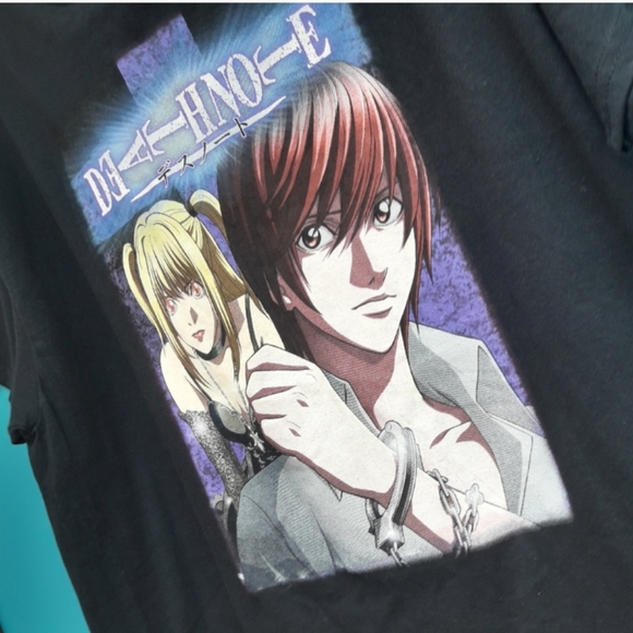 Anime TShirt Graphic Tee Shirt Black All Cotton 'Death Note Series' Size Large - Picture 5 of 6